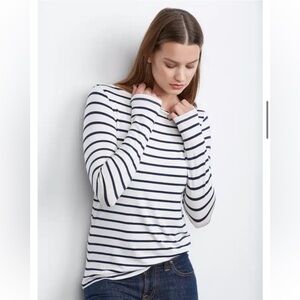 Amour Vert Ivory and Black Striped Top Size Small
